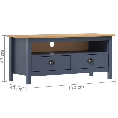 Tv-bord i massivt fyrretræ - Hill, 110×40×47 cm, grå/honning