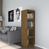 Bogreol/rumdeler 40x35x135 cm massivt fyrretræ gyldenbrun