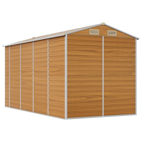 Haveskur i galvaniseret stål 191 × 385 × 198 cm - lysebrun