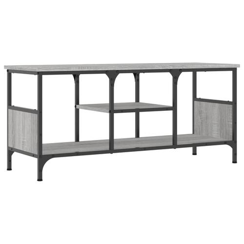 Tv-bord 100x35x45 cm konstrueret træ og jern grå sonoma-eg