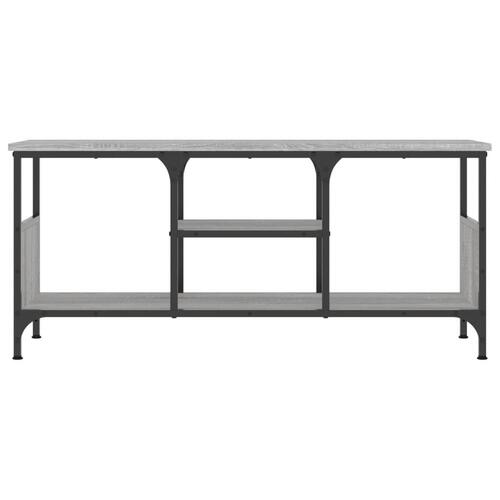 Tv-bord 100x35x45 cm konstrueret træ og jern grå sonoma-eg