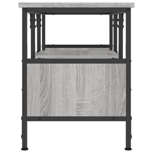 Tv-bord 100x35x45 cm konstrueret træ og jern grå sonoma-eg