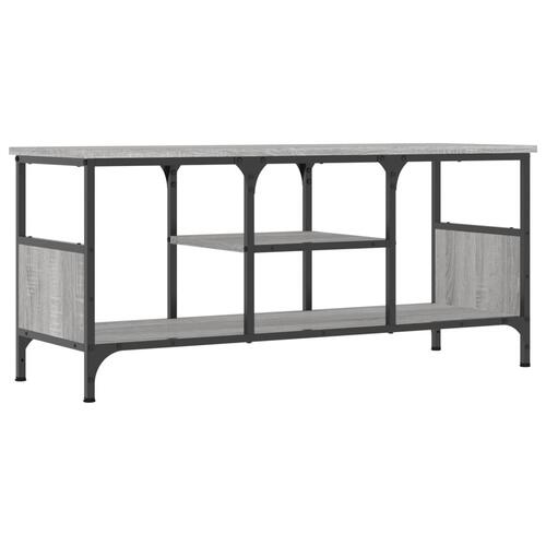 Tv-bord 100x35x45 cm konstrueret træ og jern grå sonoma-eg
