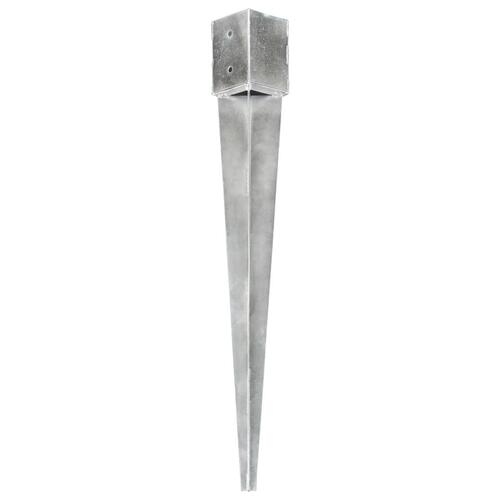 Jordpløkker 2 stk. 12 x 12 x 89 cm galvaniseret stål sølvfarvet