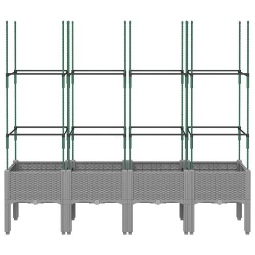 Plantekasse med espalier 160x40x142,5 cm PP lysegrå