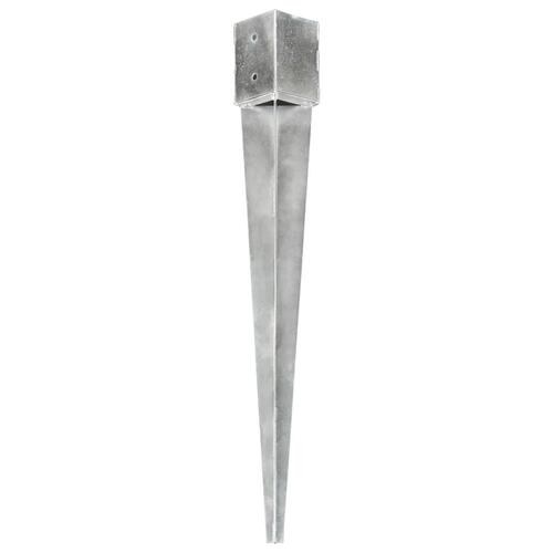 Jordpløkker 6 stk. 12 x 12 x 89 cm galvaniseret stål sølvfarvet