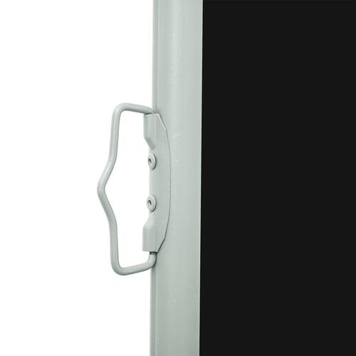 Sammenrullelig sidemarkise til terrassen 140x600 cm sort