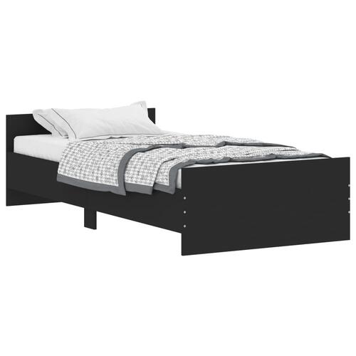 Sengeramme 90x190 cm konstrueret træ sort