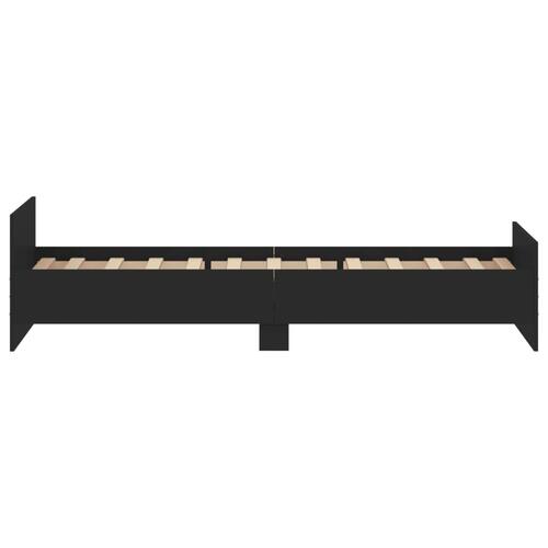 Sengeramme 90x190 cm konstrueret træ sort