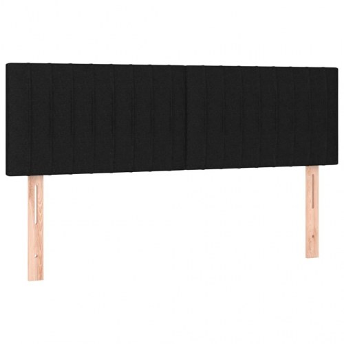 Kontinentalseng med madras 140x200 cm - stof, sort