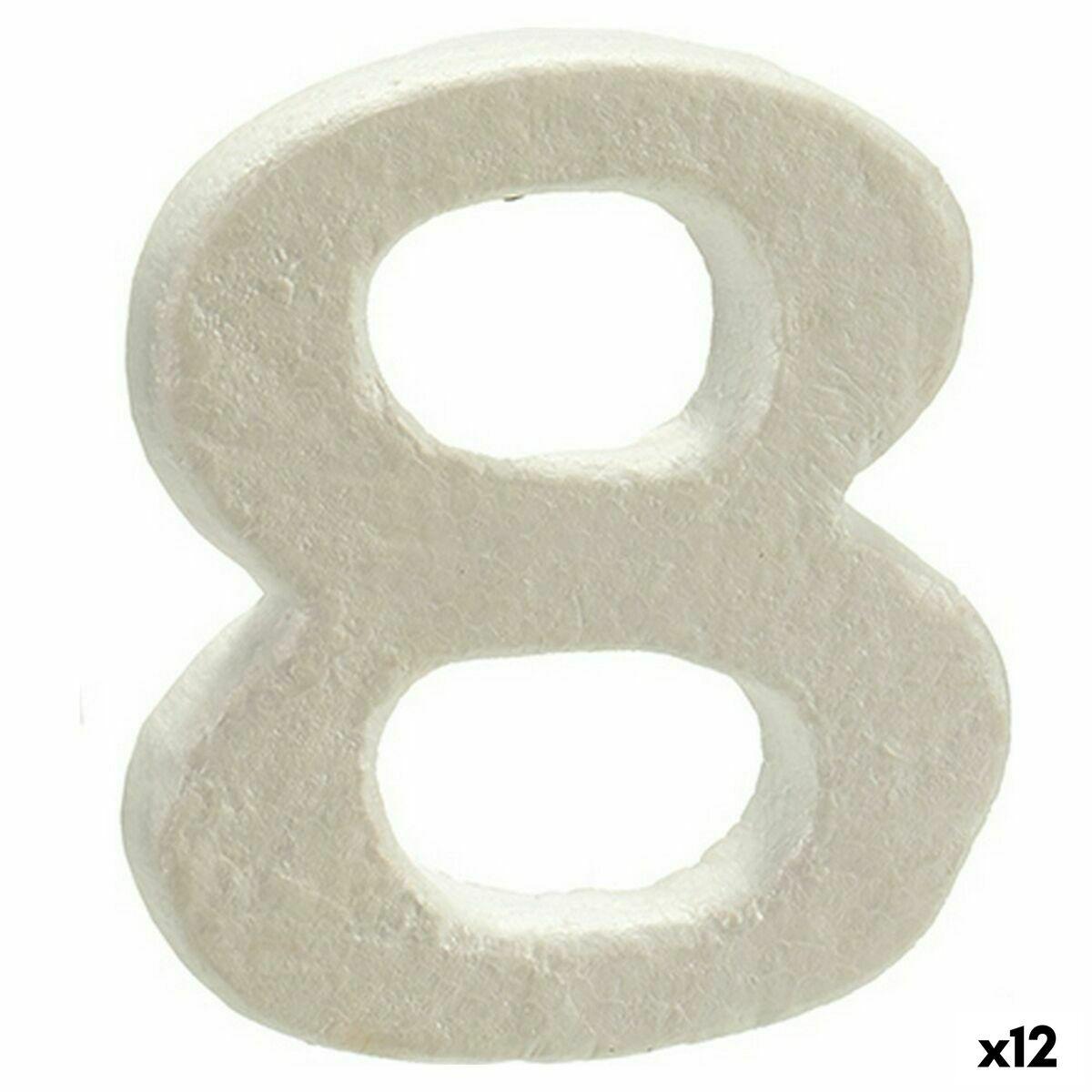 Tal 8 i polystyren - hvid (12 stk.) billede
