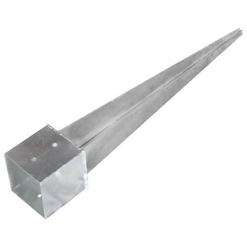 Jordpløkker 2 stk. 14 x 14 x 91 cm galvaniseret stål sølvfarvet