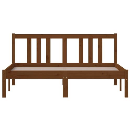 Sengeramme 135x190 cm Double massivt fyrretræ gyldenbrun