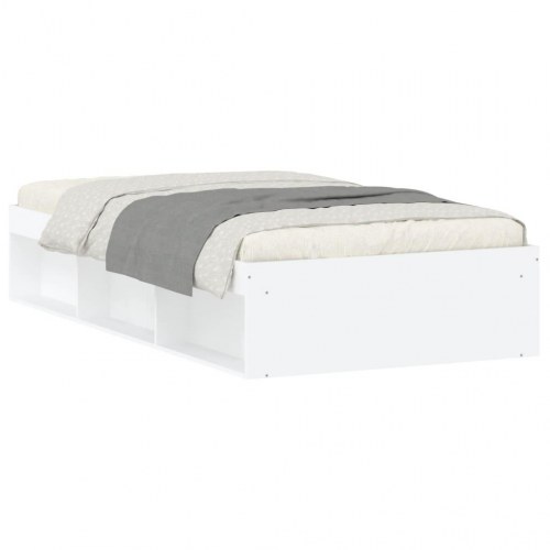 Sengeramme med opbevaring 90×200 cm - hvid