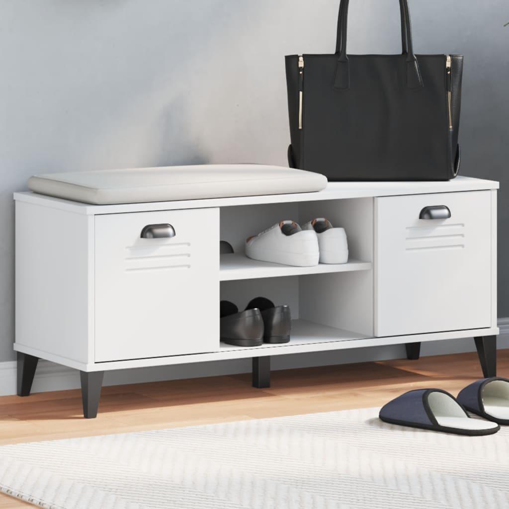 Skobænk VIKEN 106x35x45 cm konstrueret træ hvid
