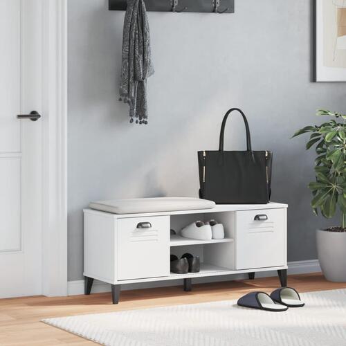 Skobænk VIKEN 106x35x45 cm konstrueret træ hvid