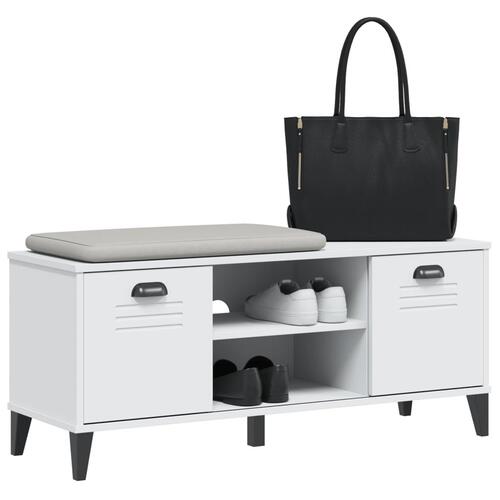 Skobænk VIKEN 106x35x45 cm konstrueret træ hvid