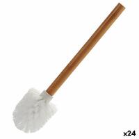Toiletbørste Brun Hvid Bambus (8 x 35,5 x 8 cm) (24 enheder)