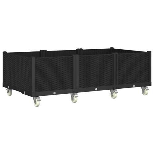 Plantekasse med hjul 150x80x54 cm PP sort
