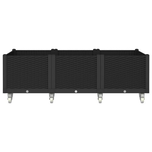 Plantekasse med hjul 150x80x54 cm PP sort
