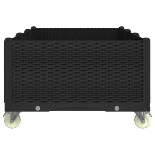Plantekasse med hjul 150x80x54 cm PP sort