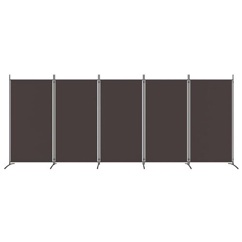 5-panels rumdeler 433x180 cm stof brun