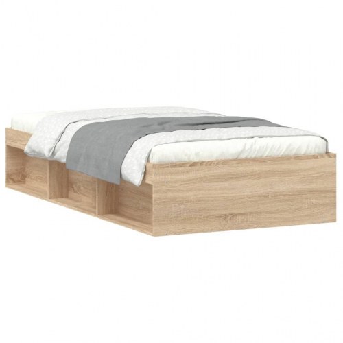 Sengeramme med opbevaring 90x200 cm - sonoma-eg