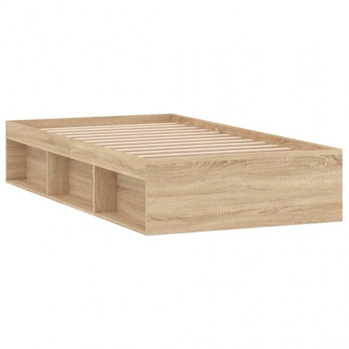 Sengeramme med opbevaring 90x200 cm - sonoma-eg