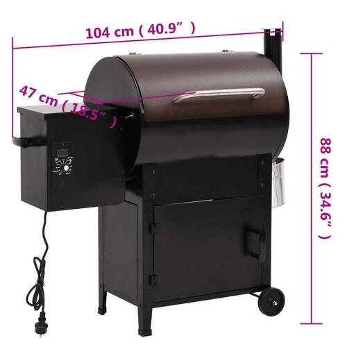 Pillegrill med skorsten 104 cm jern sort