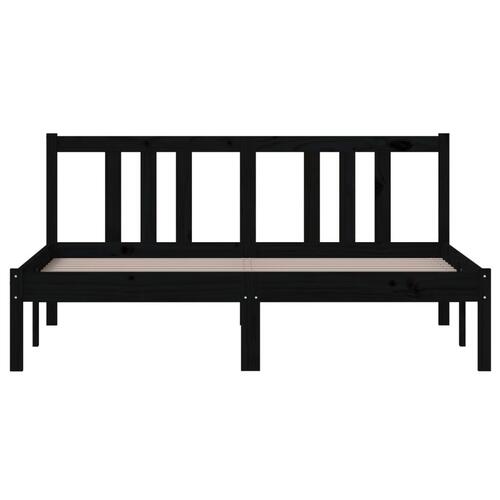 Sengeramme 140x190 cm massivt fyrretræ sort