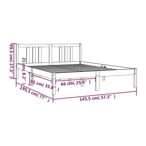 Sengeramme 140x190 cm massivt fyrretræ sort