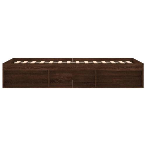 Sengeramme 90x200 cm brun egetræsfarve