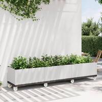 Plantekasse med hjul 240x50x54 cm PP hvid