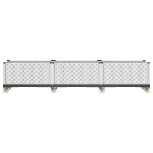 Plantekasse med hjul 240x50x54 cm PP hvid