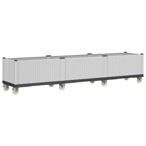 Plantekasse med hjul 240x50x54 cm PP hvid