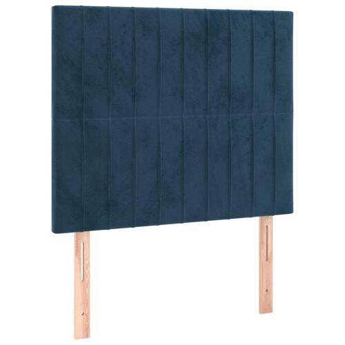Sengegavle 2 stk. 90x5x78/88 cm fløjl mørkeblå