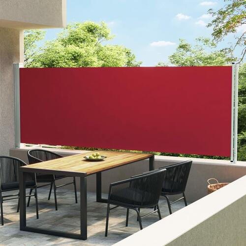 Sammenrullelig sidemarkise til terrassen 600x160 cm rød