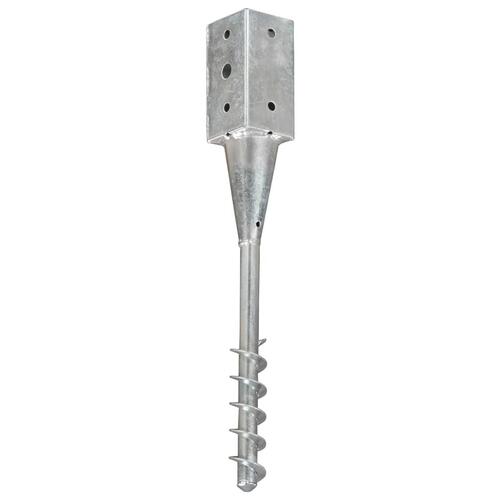 Jordpløkker 6 stk. 7 x 7 x 56 cm galvaniseret stål sølvfarvet