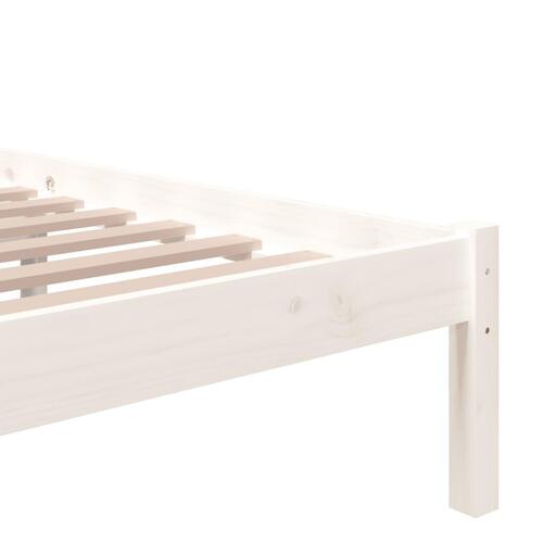 Sengeramme 200x200 cm massivt træ hvid
