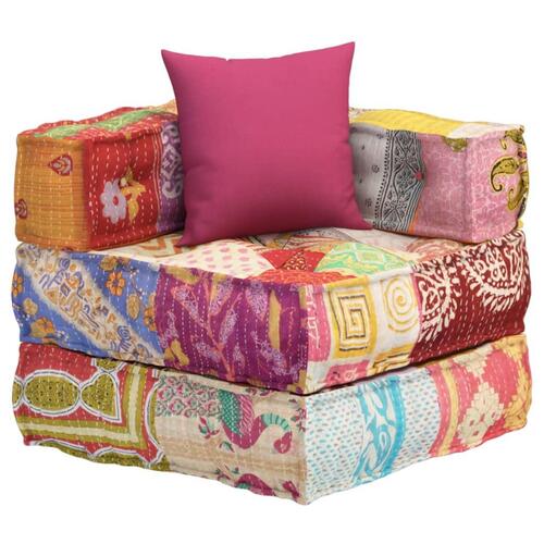 Modulsofa med pude stof patchwork