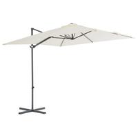 Hængeparasol med stålstang 250 x 250 cm sandfarvet