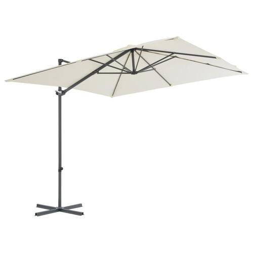 Hængeparasol med stålstang 250 x 250 cm sandfarvet