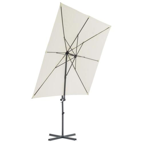 Hængeparasol med stålstang 250 x 250 cm sandfarvet