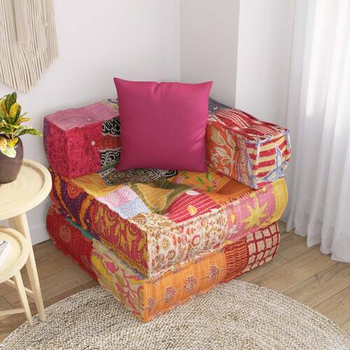 Modulsofa med pude stof patchwork