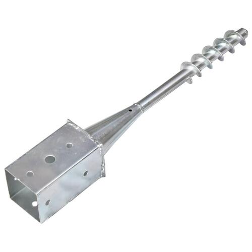 Jordpløkker 2 stk. 8 x 8 x 57 cm galvaniseret stål sølvfarvet