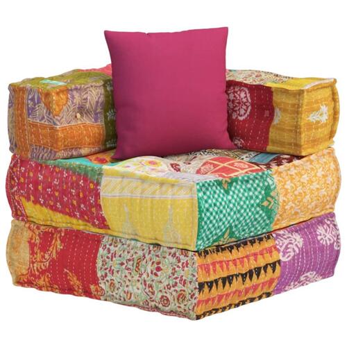 Modulsofa med pude stof patchwork