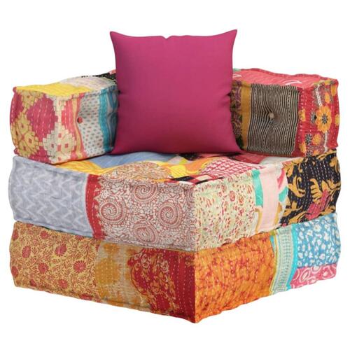 Modulsofa med pude stof patchwork