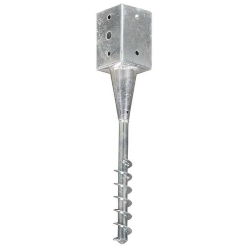 Jordpløkker 2 stk. 9 x 9 x 56 cm galvaniseret stål sølvfarvet