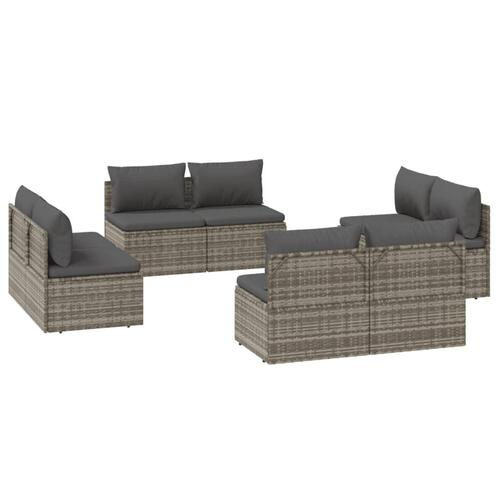 Midtermoduler til havesofa 8 stk. 57x57x56 cm polyrattan grå