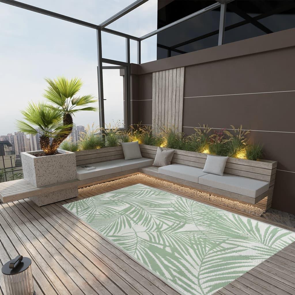 Udendørs gulvtæppe ARAKIL 160x230 cm PP grøn billede